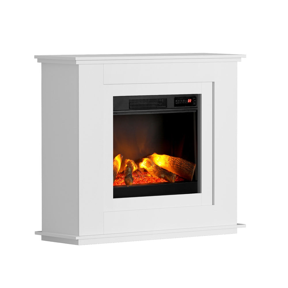 Devanti Electric Fireplace Fire Heater 2000W White-Heaters-PEROZ Accessories