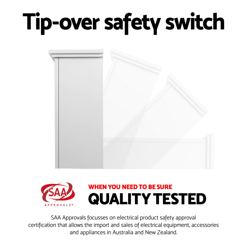 Devanti Electric Fireplace Fire Heater 2000W White-Heaters-PEROZ Accessories