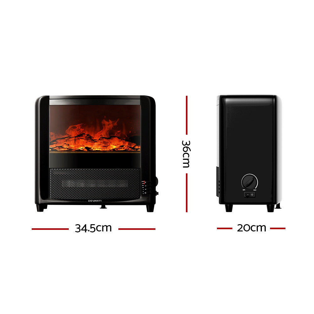Devanti Electric Fireplace Fire Heaters 2000W-Heaters-PEROZ Accessories