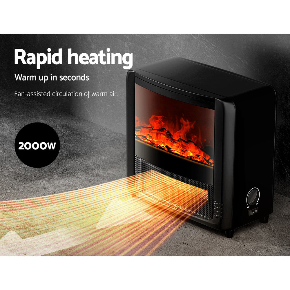 Devanti Electric Fireplace Fire Heaters 2000W-Heaters-PEROZ Accessories