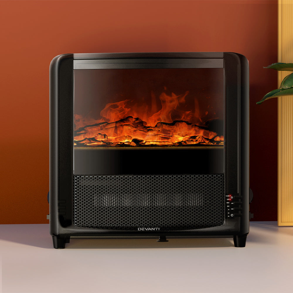 Devanti Electric Fireplace Fire Heaters 2000W-Heaters-PEROZ Accessories