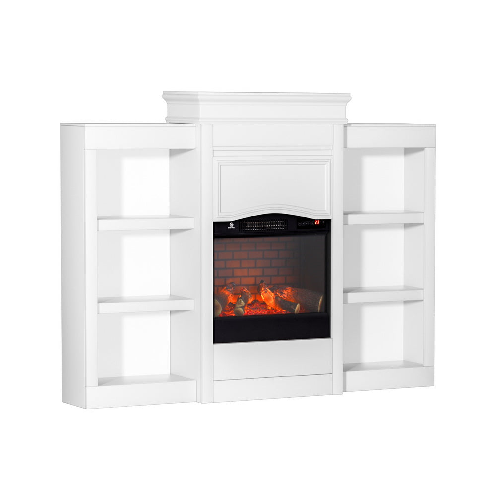 Devanti 2000W Electric Fireplace Fire Heater White-Appliances > Heaters > Electric Heaters-PEROZ Accessories