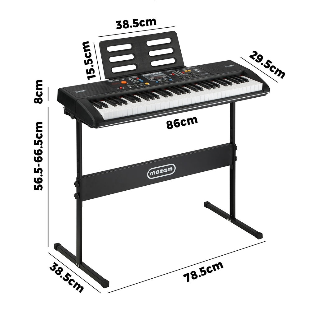 Mazam 61 Keys Electronic Piano Keyboard Electric Keyboards Beginner Kids Gift-Electronic Keyboards-PEROZ Accessories