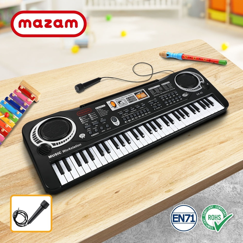 Mazam 61 Keys Piano Keyboard Electronic Musical Kids Toy Gift With Microphone-Electronic Keyboards-PEROZ Accessories