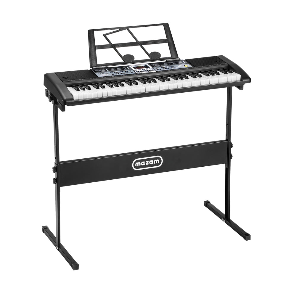 Mazam 61 Keys Electronic Piano Keyboard Lighted Electric Keyboards Holder Stand-Electric Keyboard-PEROZ Accessories
