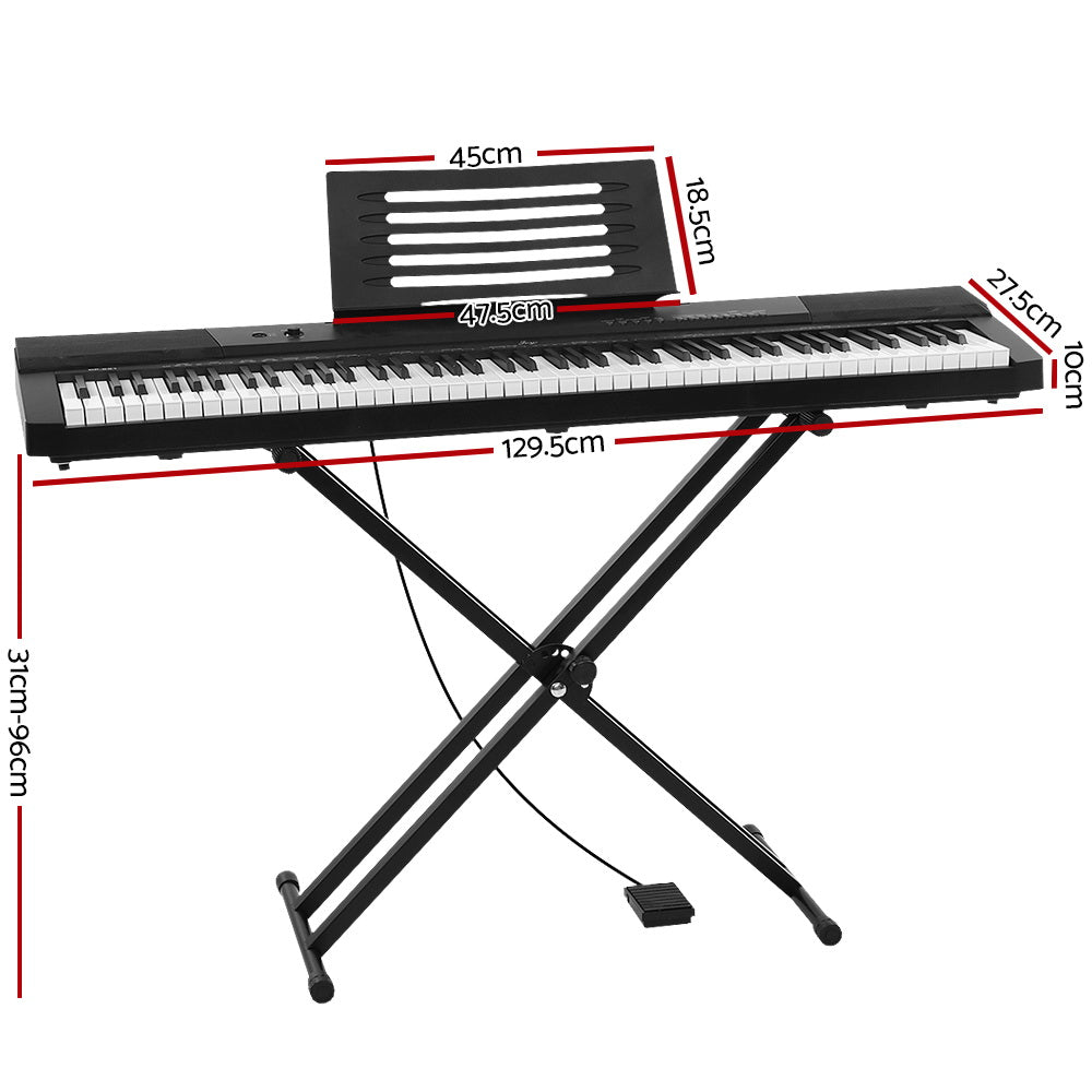Alpha 88 Keys Electronic Piano Keyboard Digital Electric w/ Stand Sustain Pedal-Audio & Video > Musical Instrument & Accessories-PEROZ Accessories