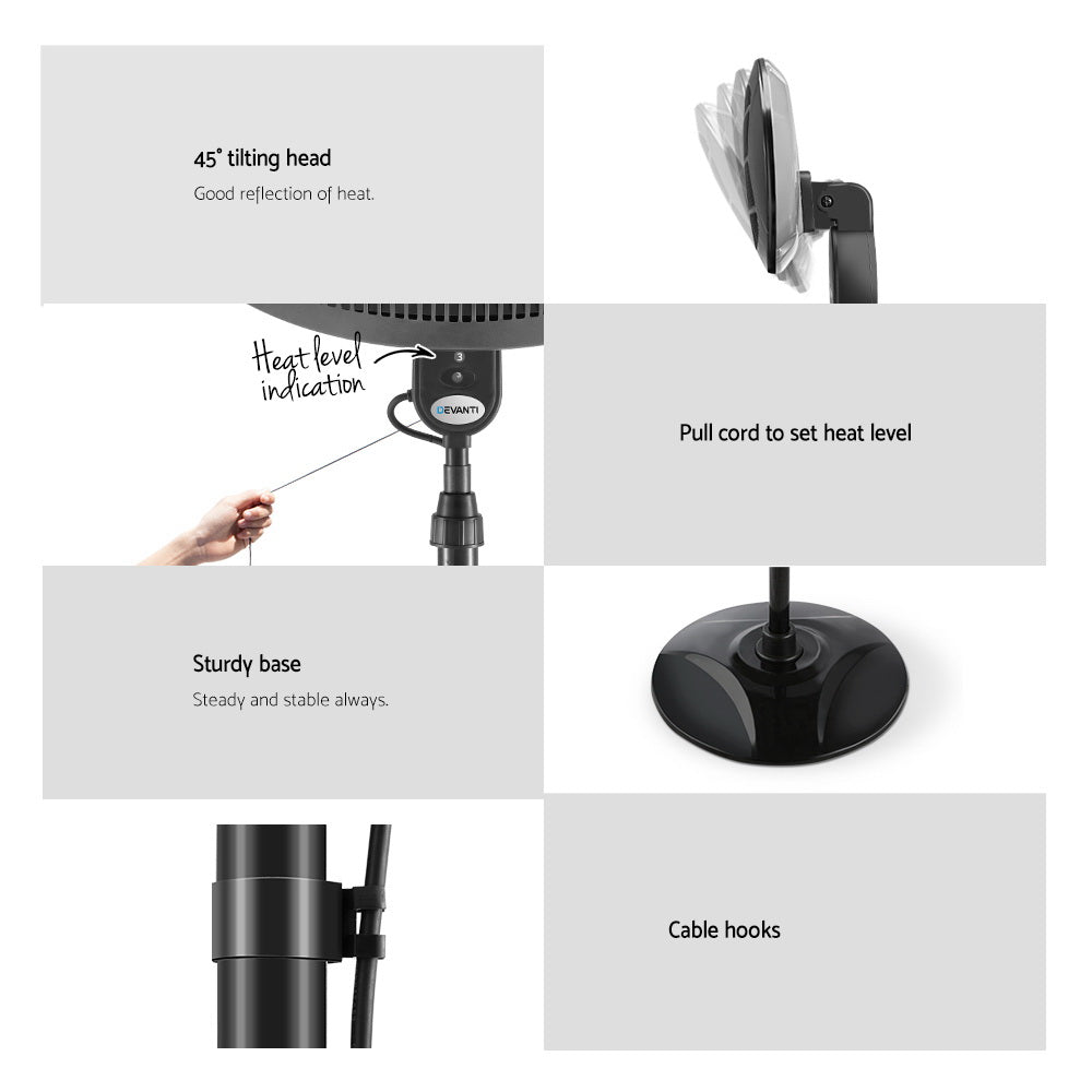 Devanti Electric Patio Heater 2000W-Heaters-PEROZ Accessories
