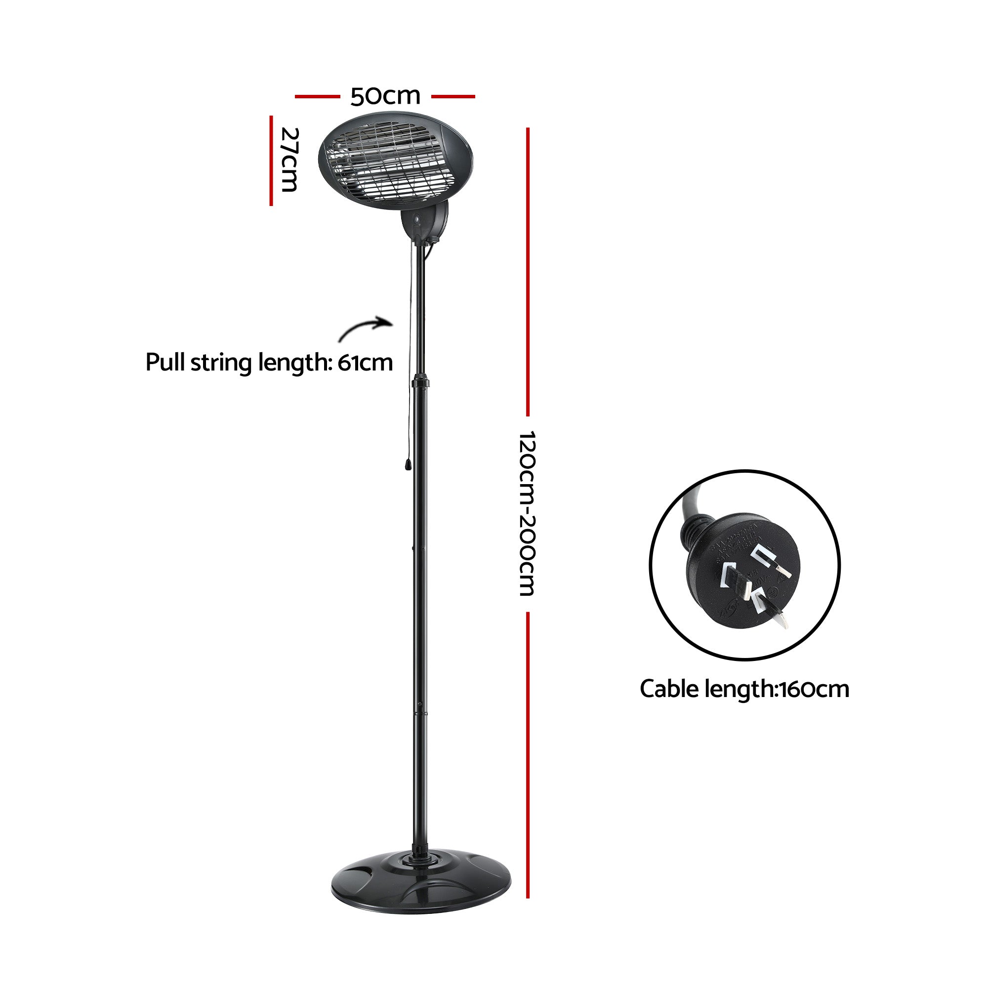 Devanti Electric Patio Heater 2000W-Heaters-PEROZ Accessories
