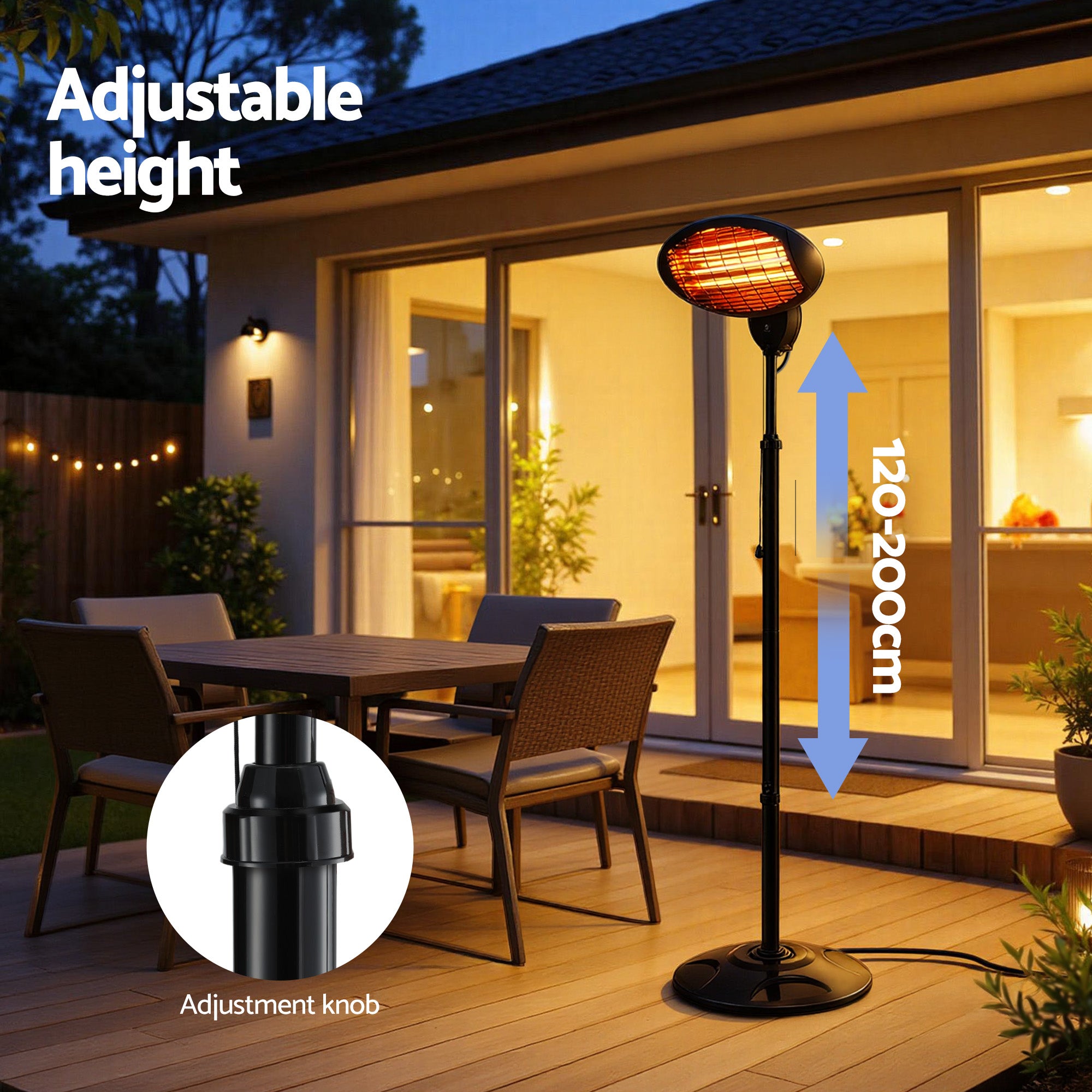 Devanti Electric Patio Heater 2000W-Heaters-PEROZ Accessories