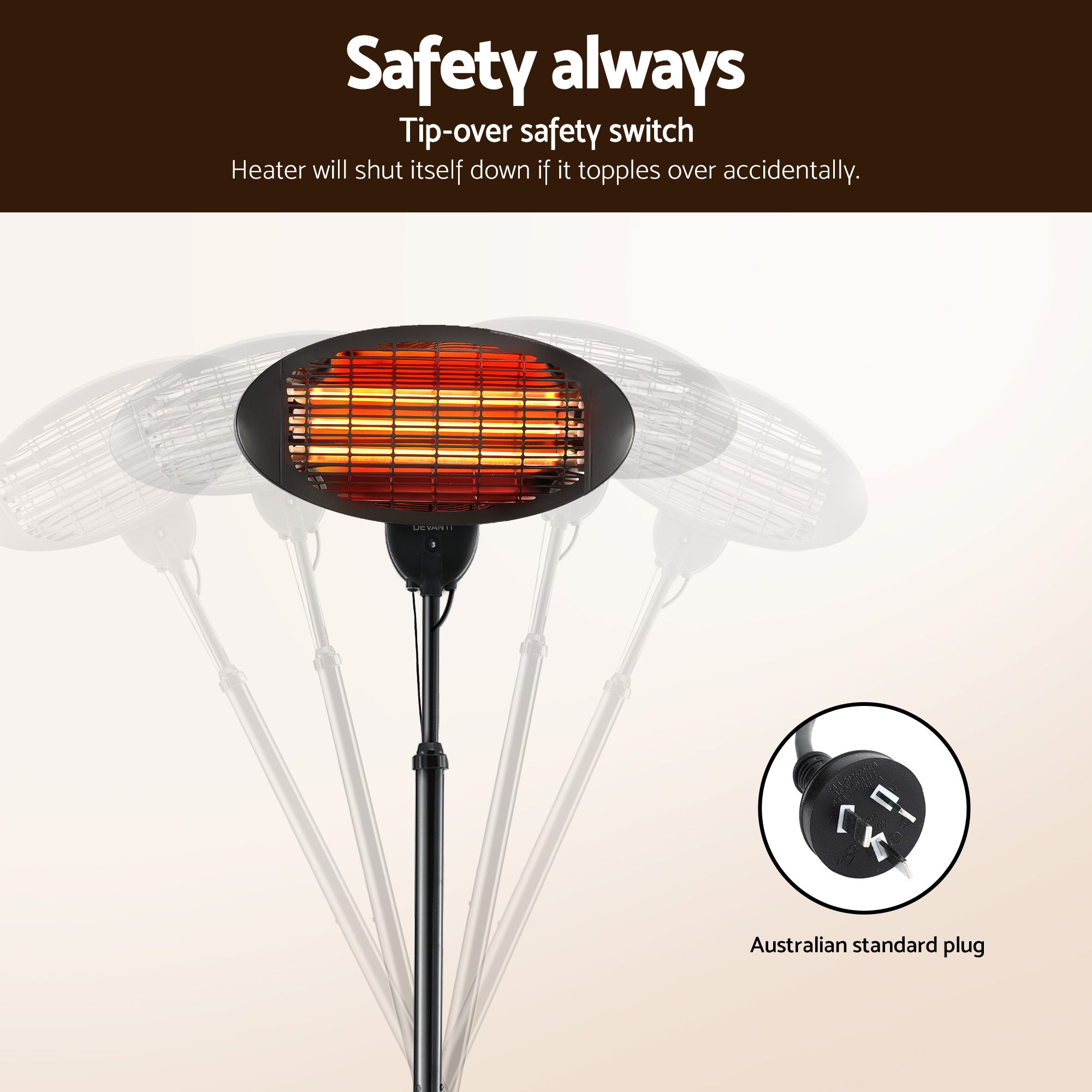 Devanti Electric Patio Heater 2000W-Heaters-PEROZ Accessories