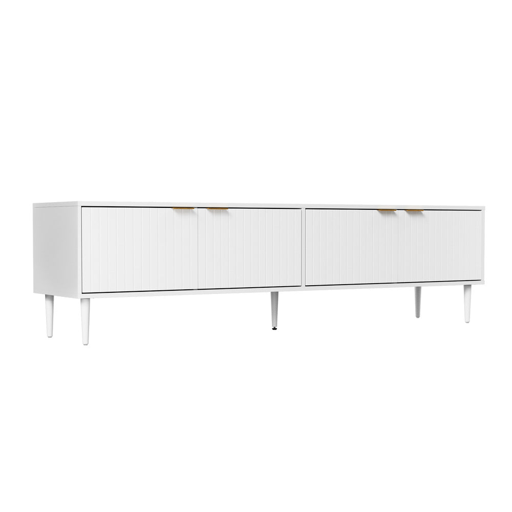 Oikiture TV Stand Cabinet Entertainment Unit Four Door 180cm White-Entertainment Unit-PEROZ Accessories