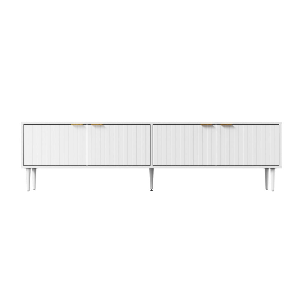 Oikiture TV Stand Cabinet Entertainment Unit Four Door 180cm White-Entertainment Unit-PEROZ Accessories