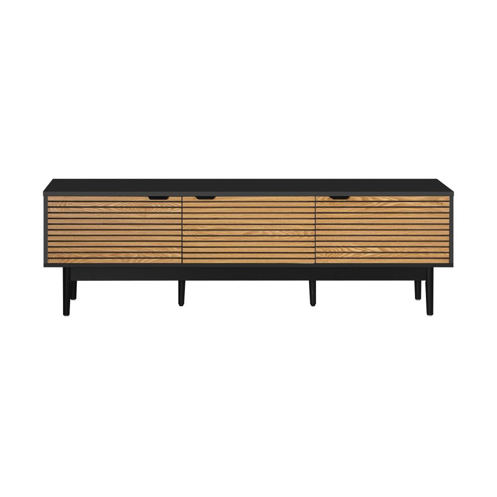 Oikiture TV Cabinet Entertainment Unit Stand Storage Three Door 160CM-Entertainment Unit-PEROZ Accessories