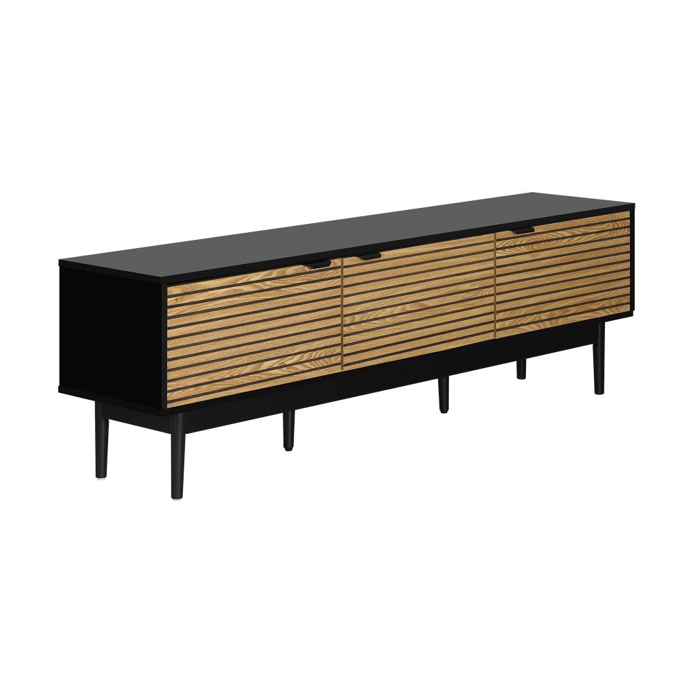 Oikiture TV Cabinet Entertainment Unit Stand Storage Three Door 160CM-Entertainment Unit-PEROZ Accessories