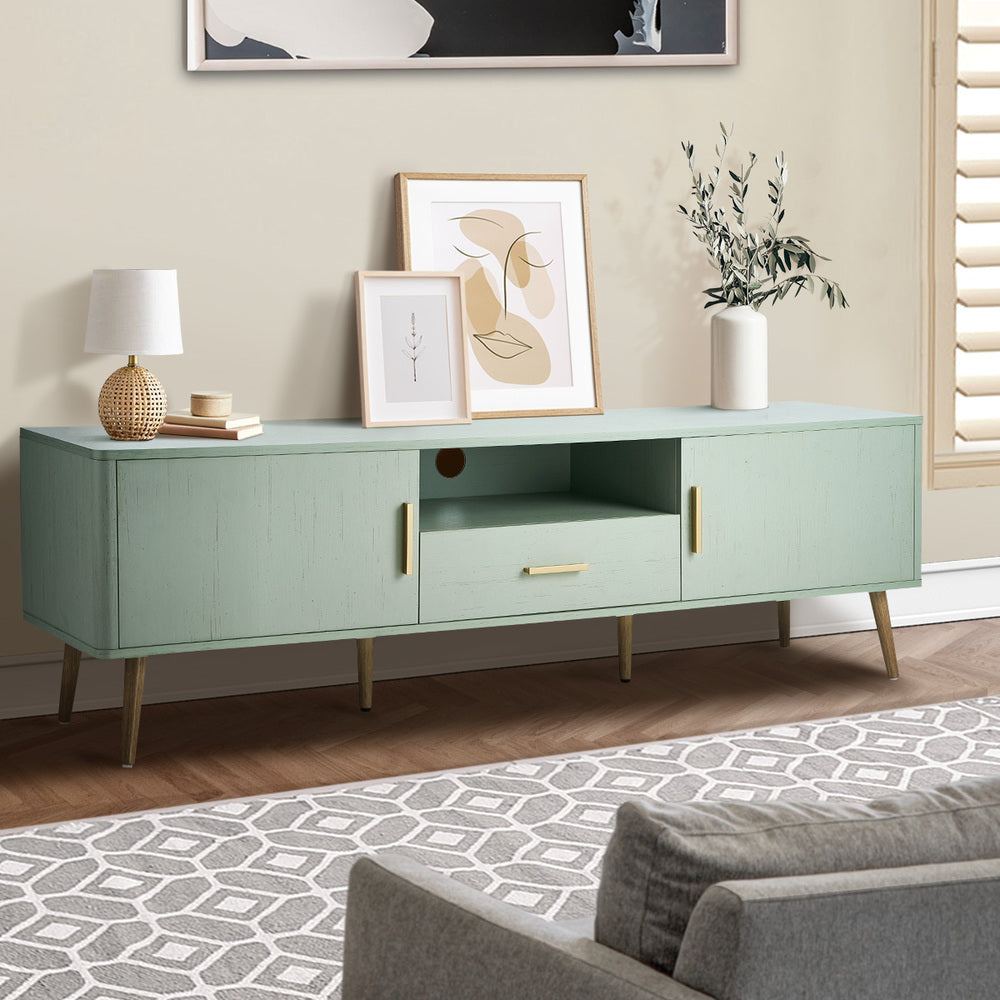 Oikiture TV Cabinet Entertainment Unit Stand 160cm Green-Entertainment Units-PEROZ Accessories