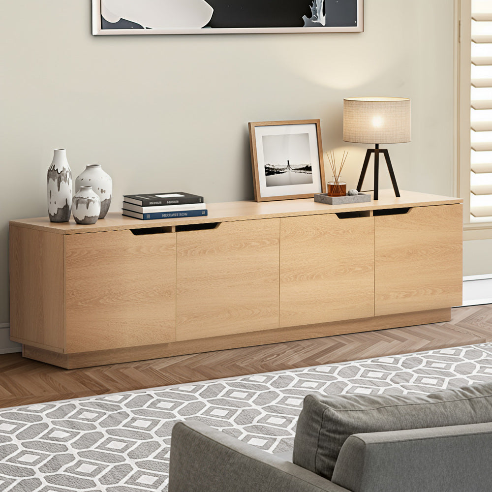 Oikiture TV Cabinet Entertainment Unit Wooden Storage Shelf 180cm-Entertainment Unit-PEROZ Accessories