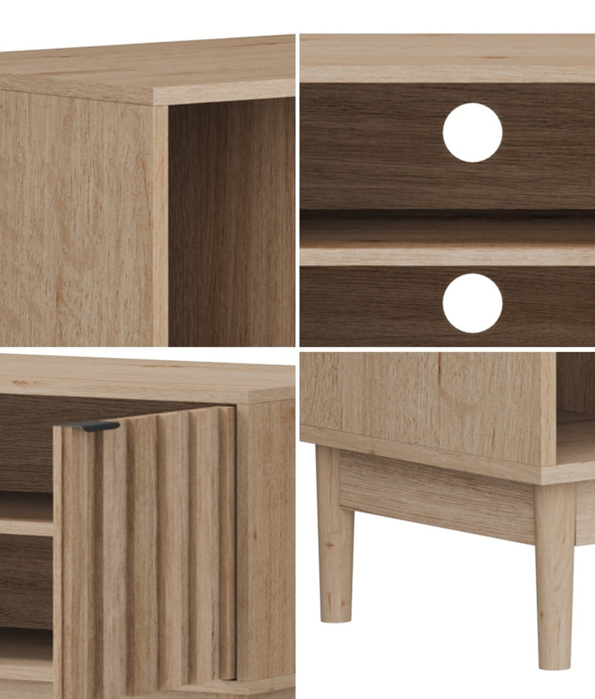 Oikiture TV Cabinet Entertainment Unit Stand 160cm Natural-Entertainment Unit-PEROZ Accessories