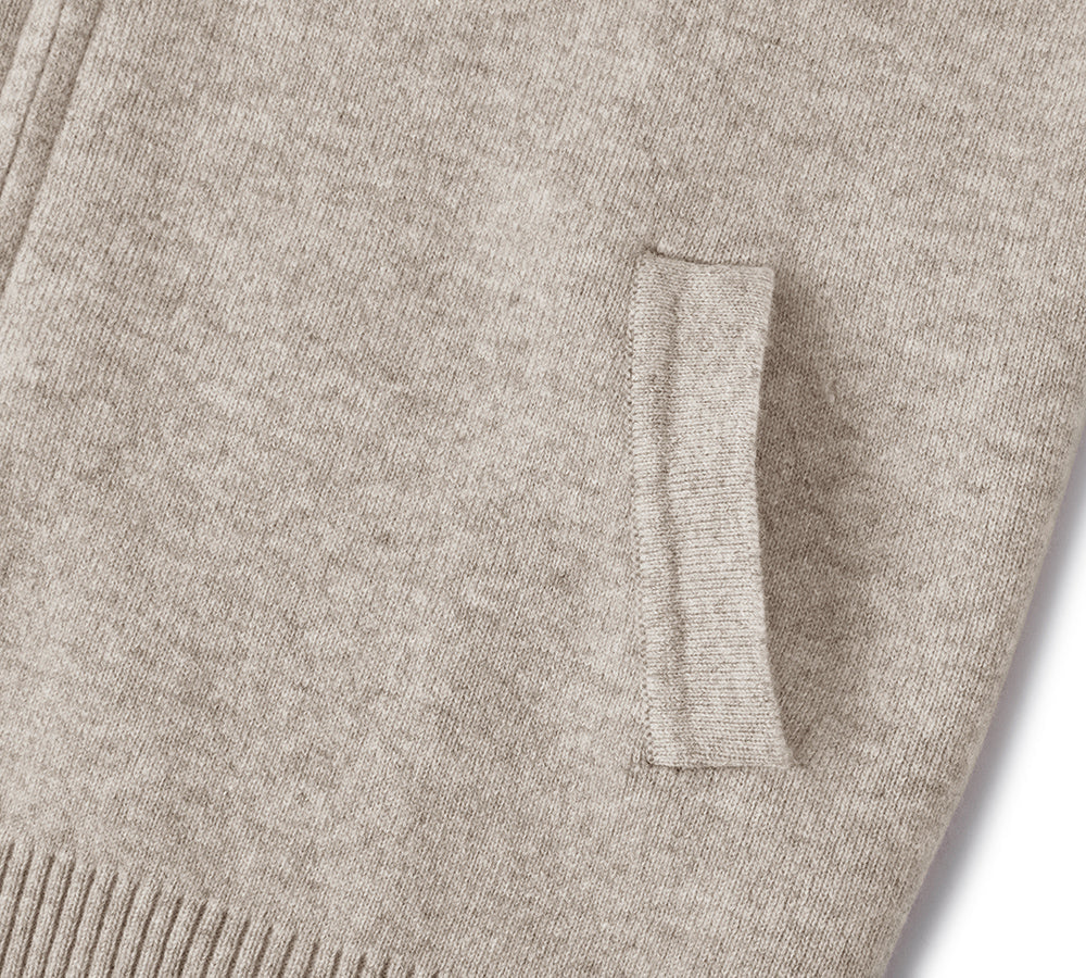 EVERAU 100% Wool Cardigan Knit Zip Hoodie Tanno-Apparel-PEROZ Accessories