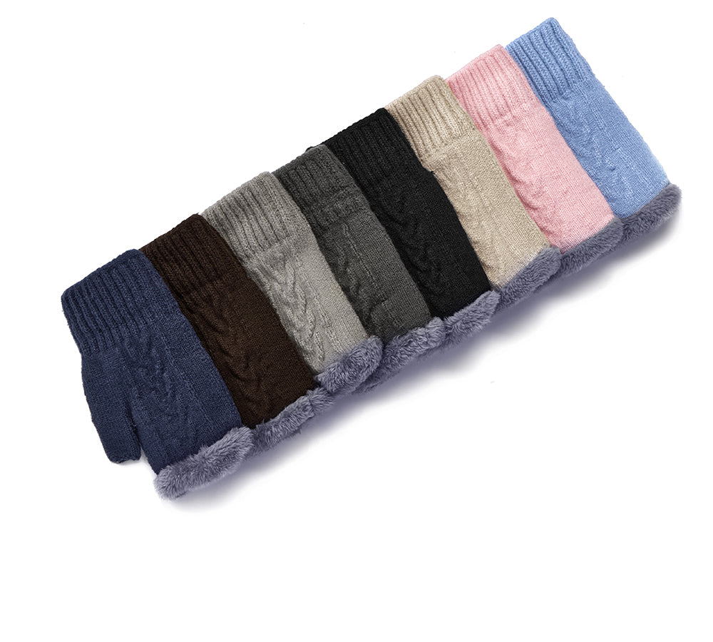 EVERAU Fingerless Ultra Plush Knit Gloves-Gloves-PEROZ Accessories