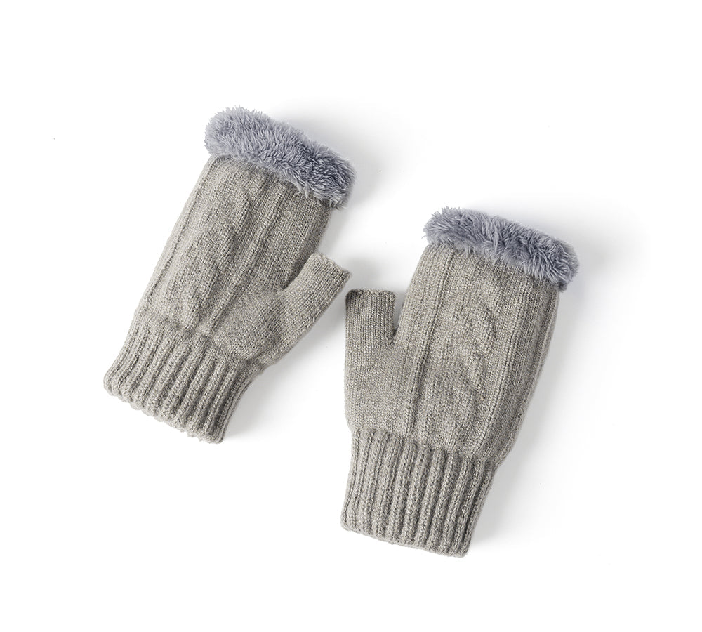 EVERAU Fingerless Ultra Plush Knit Gloves-Gloves-PEROZ Accessories