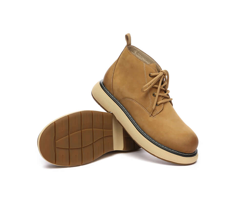 EVERAU® Men Boots Leather Lace Up Casual Shoes Kaarlo-PEROZ Accessories