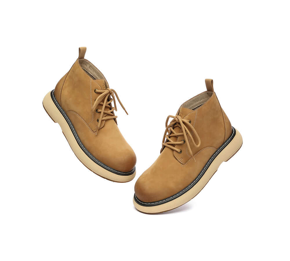 EVERAU® Men Boots Leather Lace Up Casual Shoes Kaarlo-PEROZ Accessories