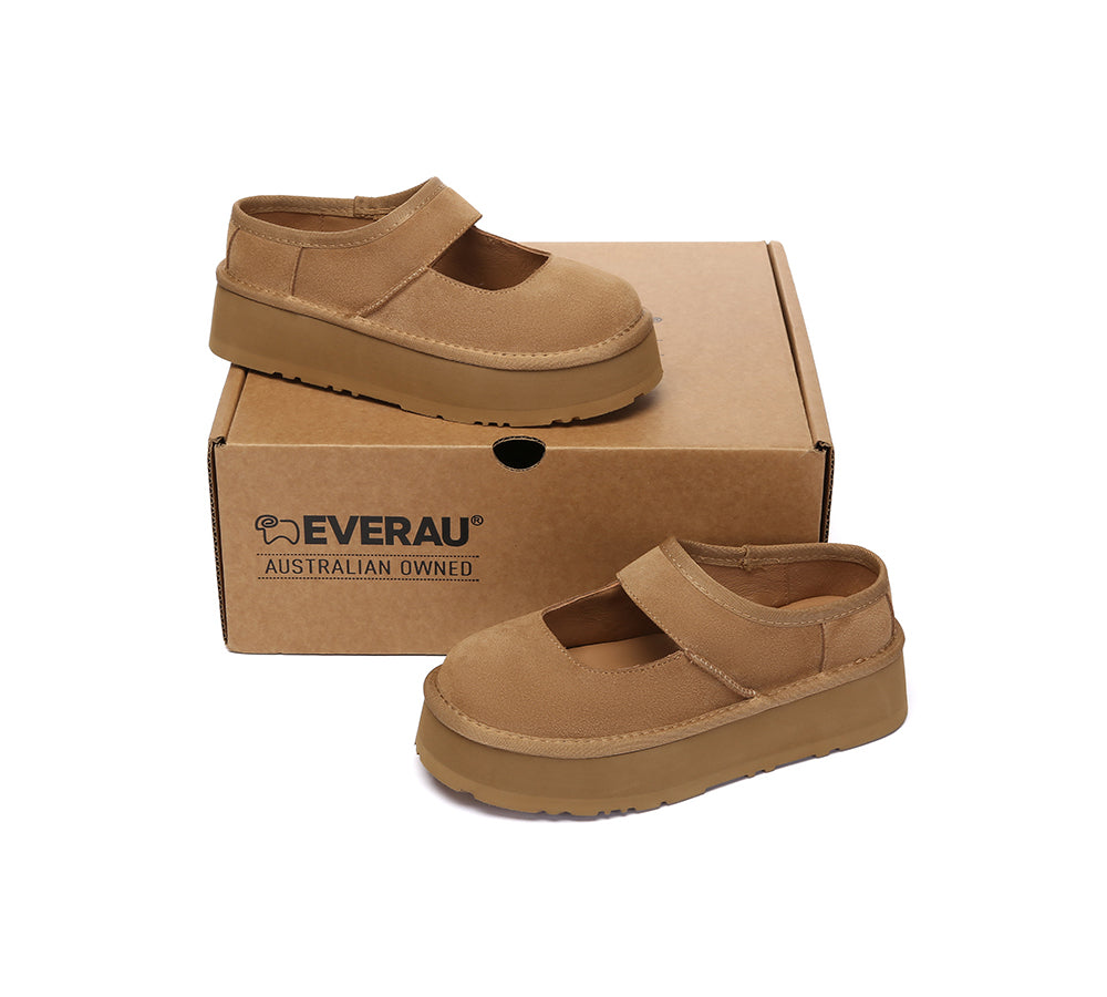 EVERAU Women Leather Mary Jane Platform Sandals Moana-Sandals-PEROZ Accessories