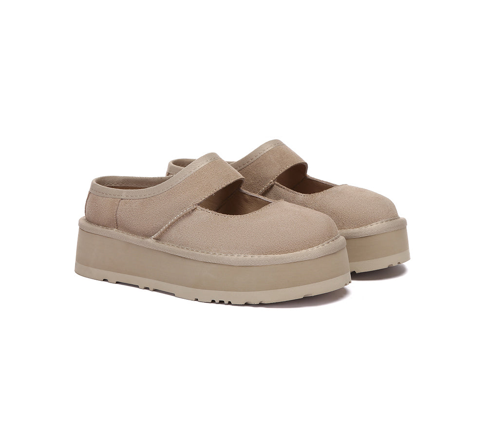 EVERAU Women Leather Mary Jane Platform Sandals Moana-Sandals-PEROZ Accessories