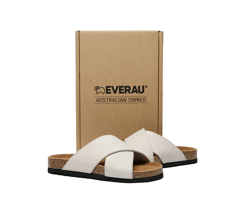 EVERAU® Women Slides Leather Crossover Summer Croia-PEROZ Accessories