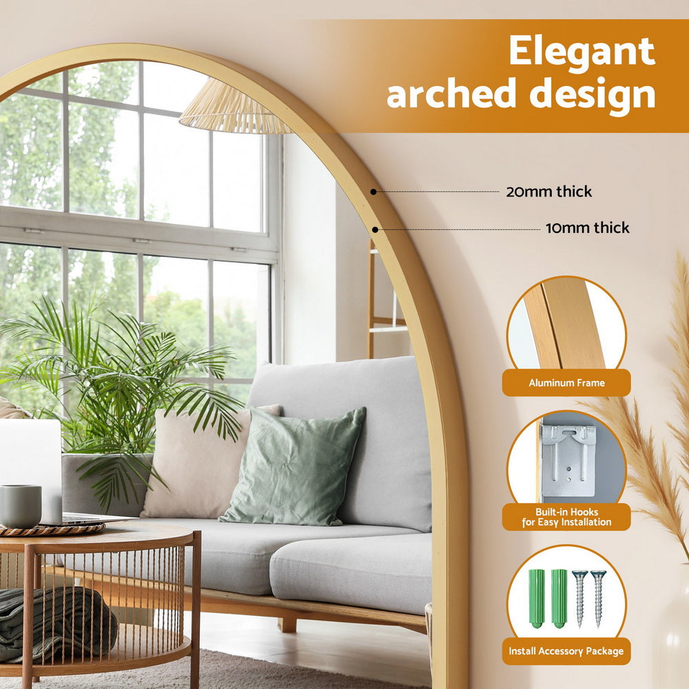 Embellir 86x50cm Arched Wall Mirror Vanity Makeup Home Decor-Home & Garden > Decor > Mirrors-PEROZ Accessories