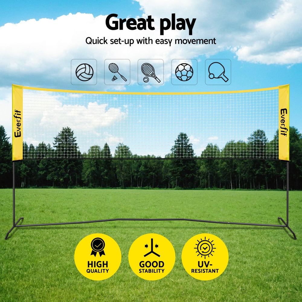 Everfit 10ft Portable Pickle Ball Net Adjustable Multi-Sport for Badminton Tennis Pickleball Volleyball-Sports & Fitness > Racquet Sports > Pickleball-PEROZ Accessories