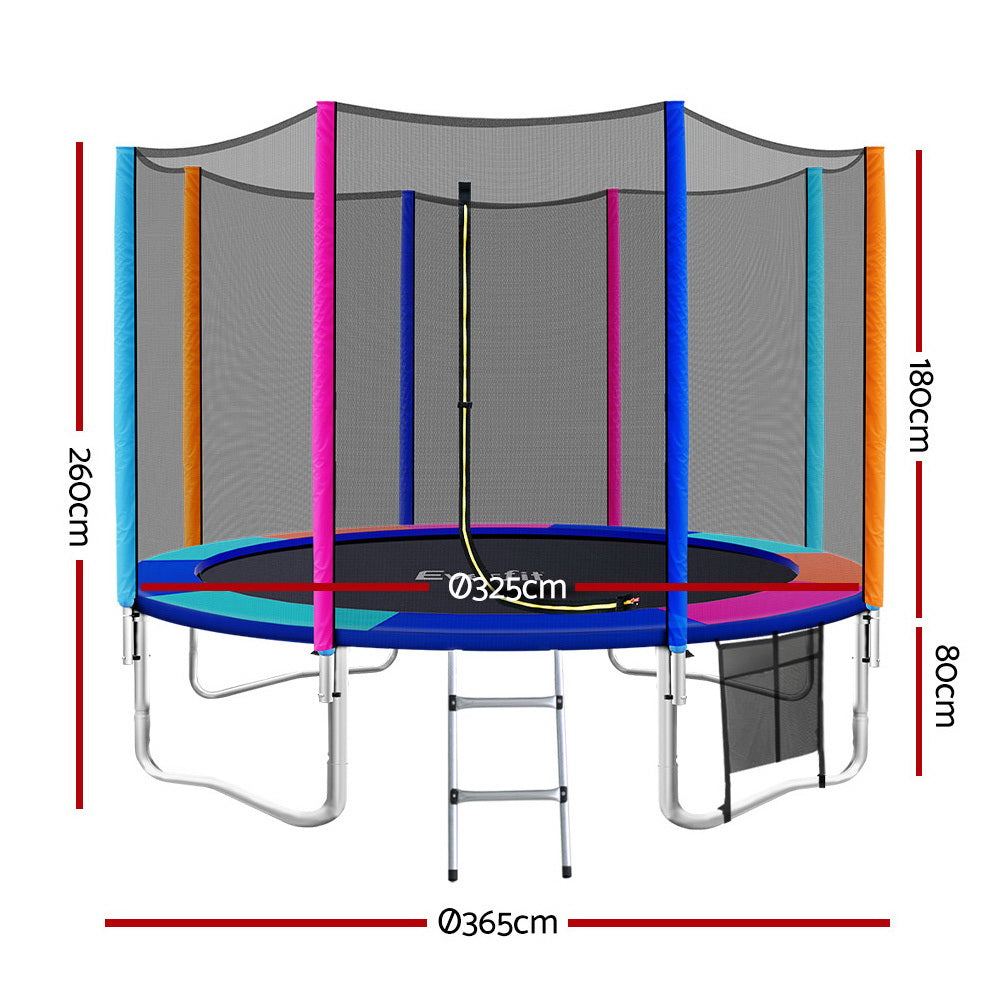 Everfit 12FT Trampoline for Kids w/ Ladder Enclosure Safety Net Pad Gift Round-Sports & Fitness > Trampolines > Trampolines & Accessories-PEROZ Accessories