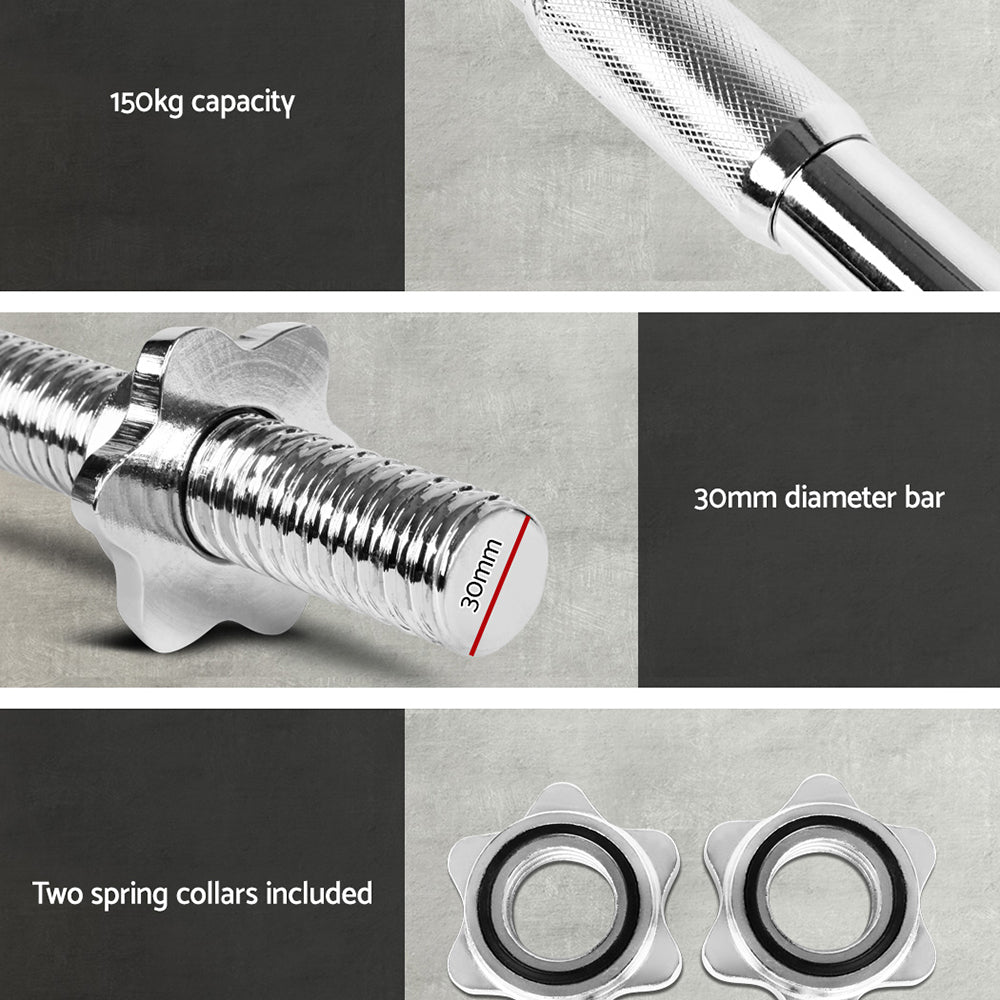 Everfit 168CM 5.5FT Barbell Bar Fitness Weight Plates Dumbbells Row-Sports & Fitness > Exercise, Gym & Fitness > Free Weights-PEROZ Accessories