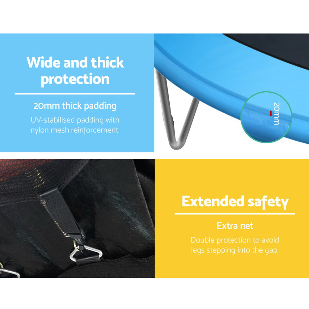 Everfit 8FT Trampoline for Kids w/ Ladder Enclosure Safety Net Pad Gift Round-Sports & Fitness > Trampolines > Trampolines & Accessories-PEROZ Accessories