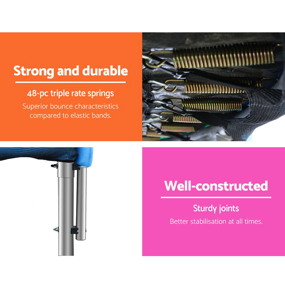 Everfit 8FT Trampoline for Kids w/ Ladder Enclosure Safety Net Pad Gift Round-Sports & Fitness > Trampolines > Trampolines & Accessories-PEROZ Accessories