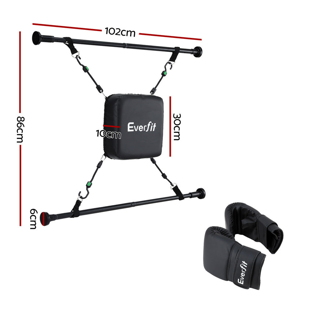 Everfit Doorway Punching Bag Adjustable Apartment Friendly with Boxing Gloves Black-Sports & Fitness > Exercise, Gym & Fitness > Boxing & Martial Arts-PEROZ Accessories