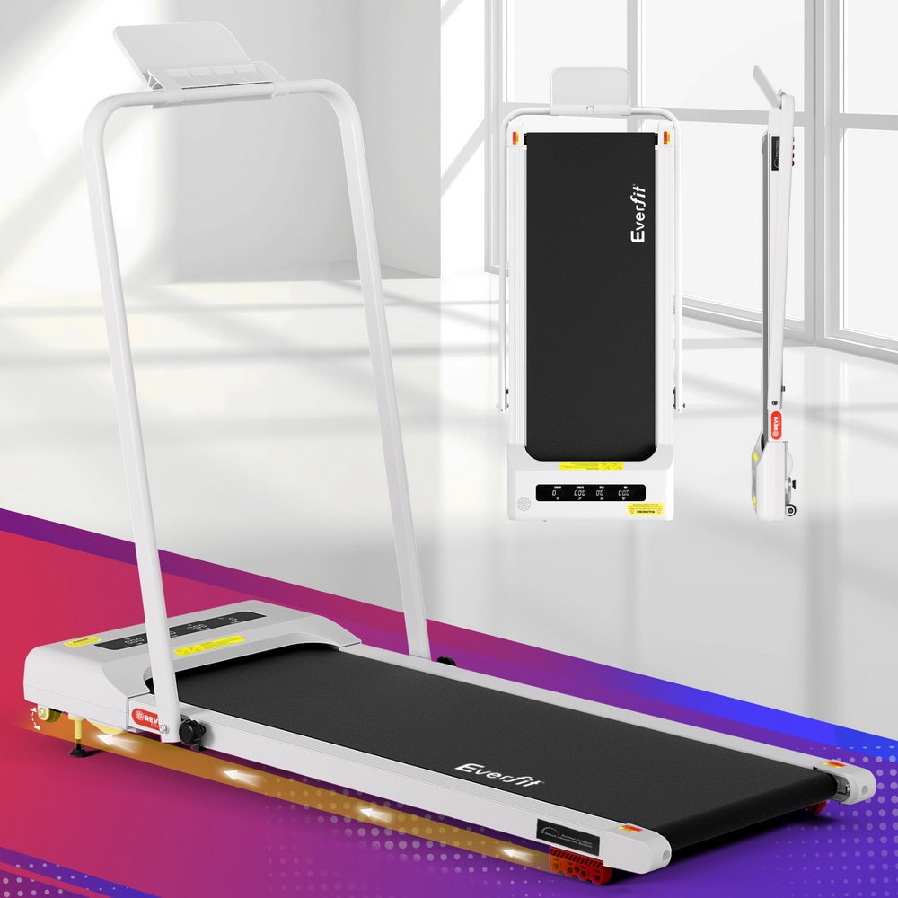 Everfit Treadmill Electric Walking Pad Incline Under Desk 380mm White-Sports & Fitness > Exercise, Gym & Fitness > Treadmills-PEROZ Accessories