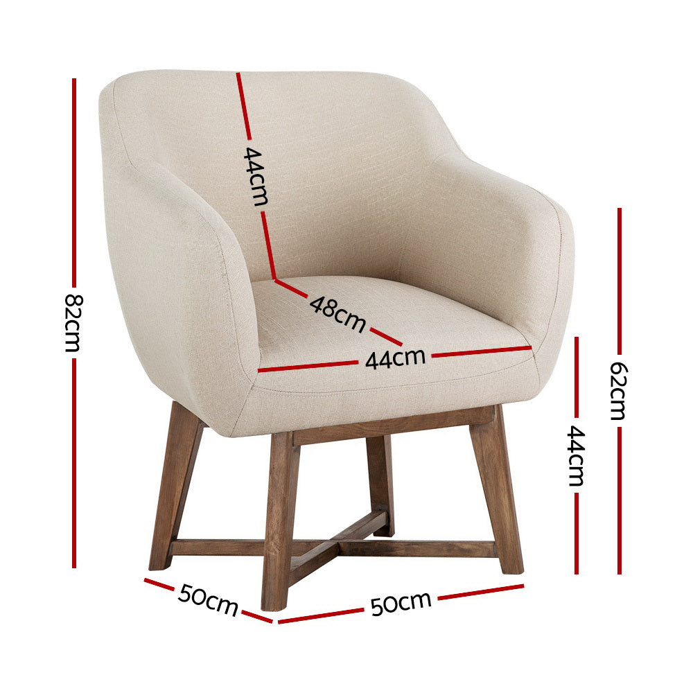 Artiss Armchair Tub Chair Beige Aston-Furniture > Living Room-PEROZ Accessories