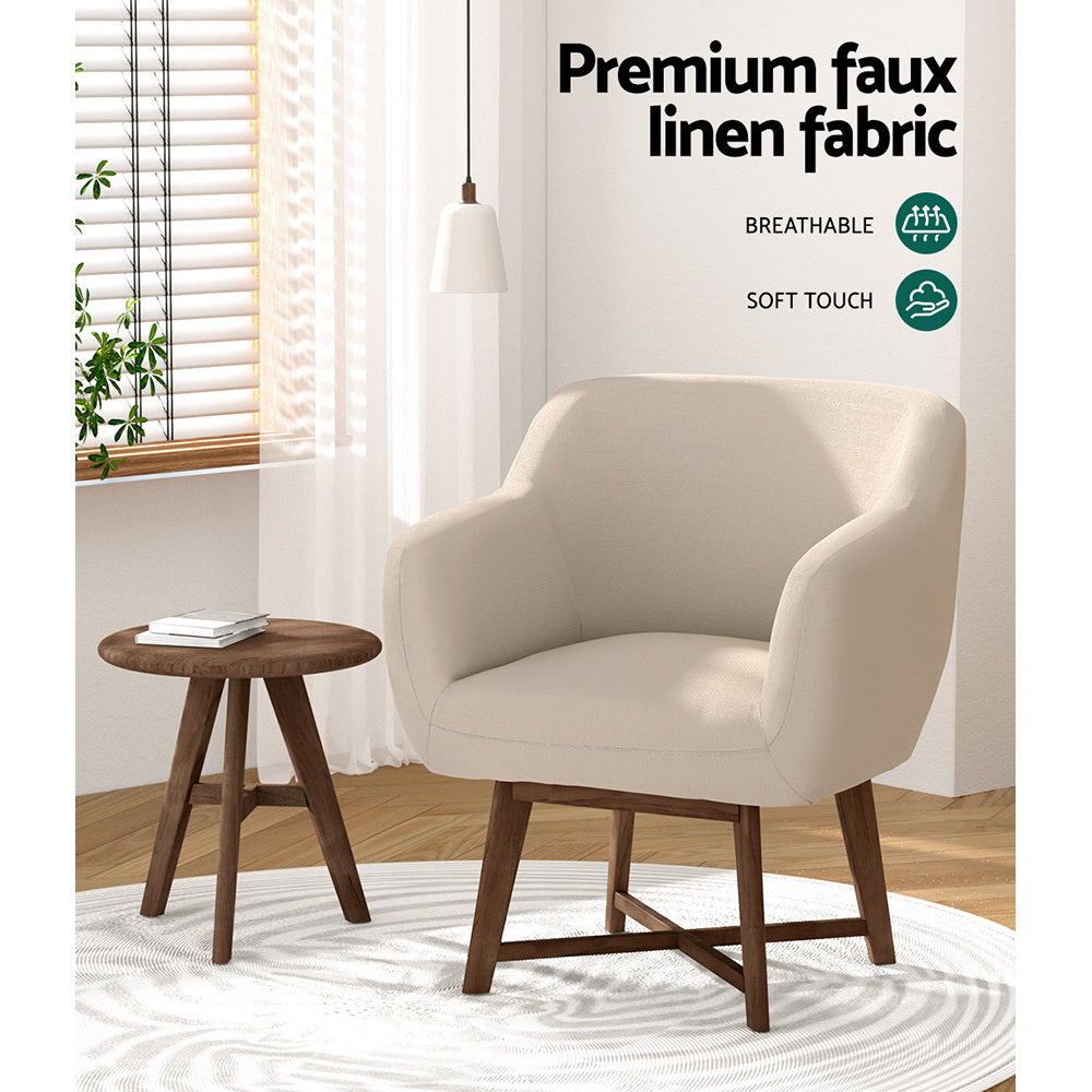 Artiss Armchair Tub Chair Beige Aston-Furniture > Living Room-PEROZ Accessories