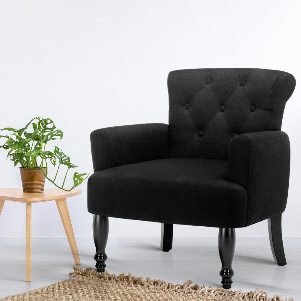 Artiss Armchair Wingback Charcoal Lothair-Furniture > Bar Stools & Chairs-PEROZ Accessories