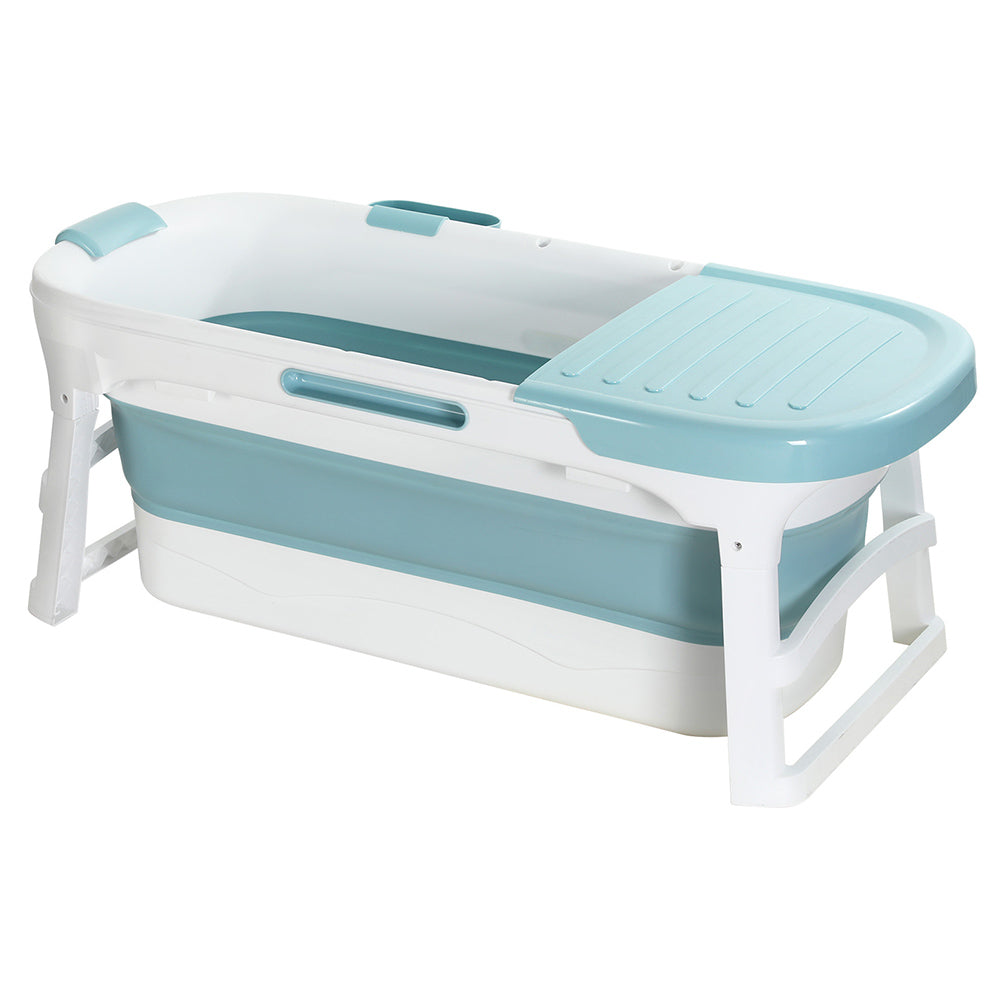 Weisshorn Foldable Bathtub Portable Folding Water Spa with Cover Plate 136x62cm-Furniture > Bathroom > Bathtubs-PEROZ Accessories