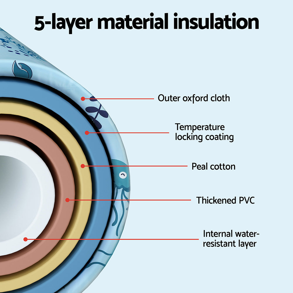 Weisshorn Foldable Bathtub PVC Spa Bucket Inflatable Cushion 114x62cm Blue-Outdoor Recreation > Camping > Portable Toilets & Showers-PEROZ Accessories