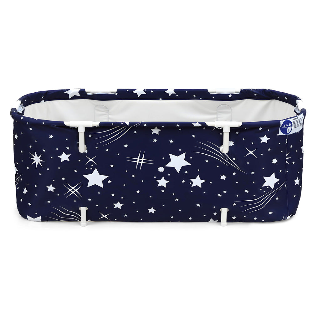 Weisshorn Foldable Bathtub PVC SPA Bucket Inflatable Cushion 134x65cm Star Navy-Furniture > Bathroom > Bathtubs-PEROZ Accessories