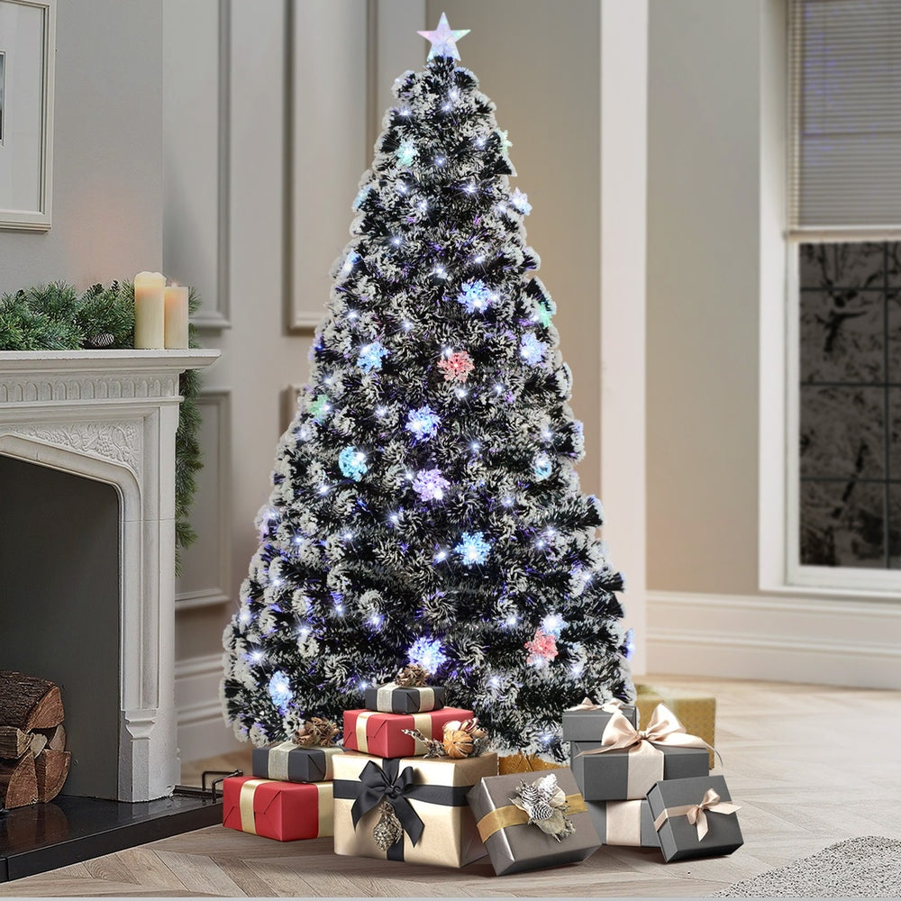 Mazam Christmas Tree 1.8M 6FT Snowflakes Green with LED lights-Christmas Tree-PEROZ Accessories
