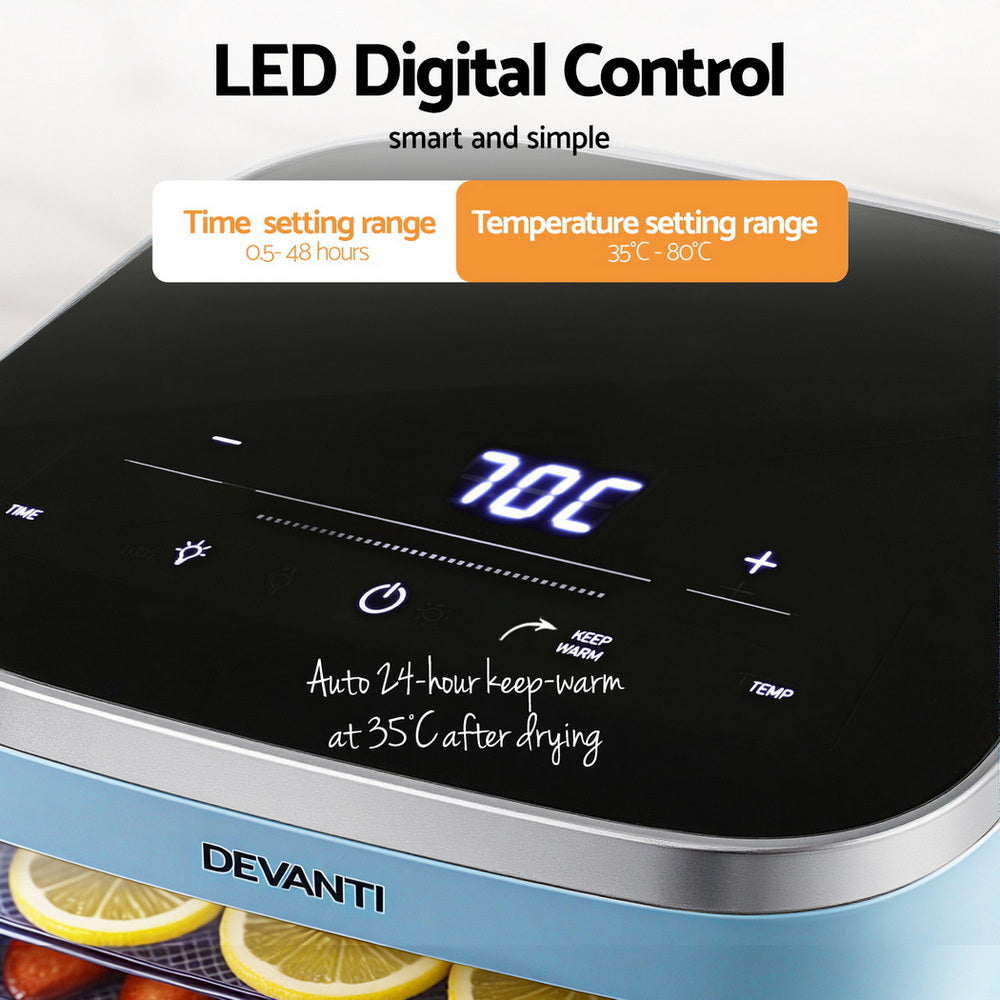 Devanti 5 Trays Food Dehydrator Mini Fruit Dryer 500W-Appliances > Kitchen Appliances > Food Dehydrators-PEROZ Accessories
