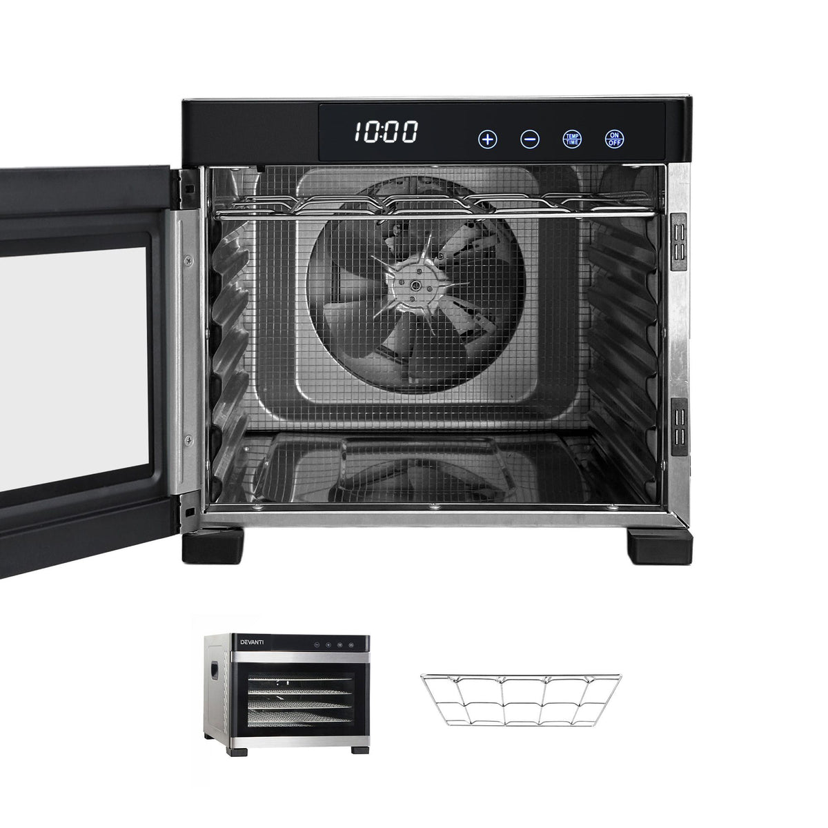 Devanti Food Dehydrator 6 Tray Fruit Dryer Jerky Maker With Stainless Steel Rack-Appliances > Kitchen Appliances > Food Dehydrators-PEROZ Accessories