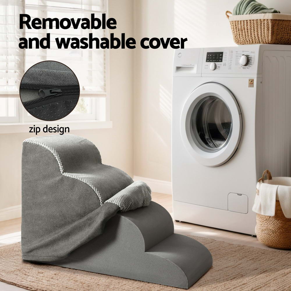 i.Pet Dog Ramp Steps Foam 4 Tier Pet Stairs For Bed Sofa Car Portable Indoor-Pet Care > Dog Supplies > Dog Steps & Ramps-PEROZ Accessories