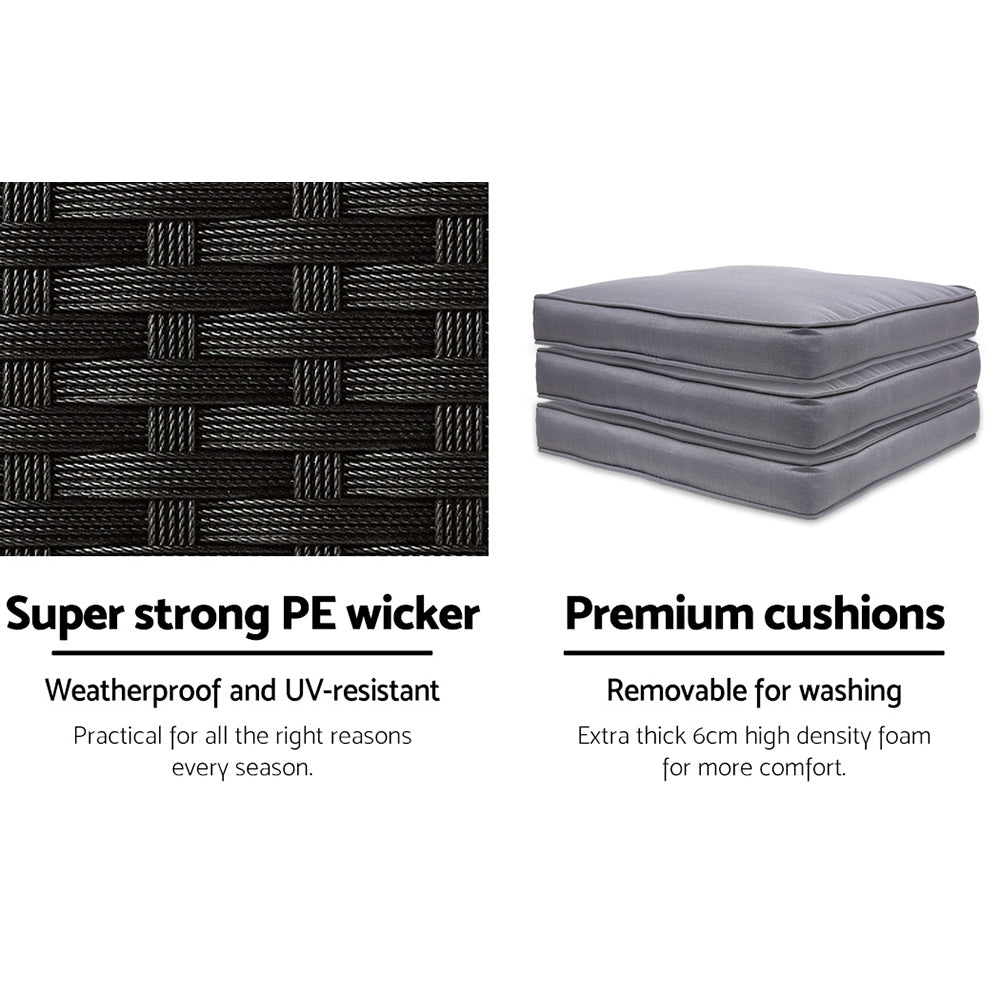 Gardeon 5-Piece Outdoor Bar Set Dining Table Stools Wicker Patio Setting-Outdoor Dining Sets-PEROZ Accessories