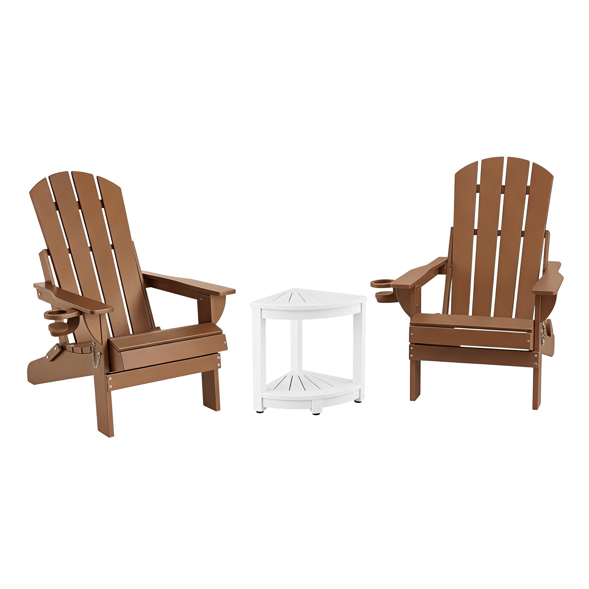 Gardeon Outdoor Table and Chairs HDPE Folding Adirondack Beach Chair Patio Furniture-Furniture > Outdoor > Outdoor Chairs-PEROZ Accessories