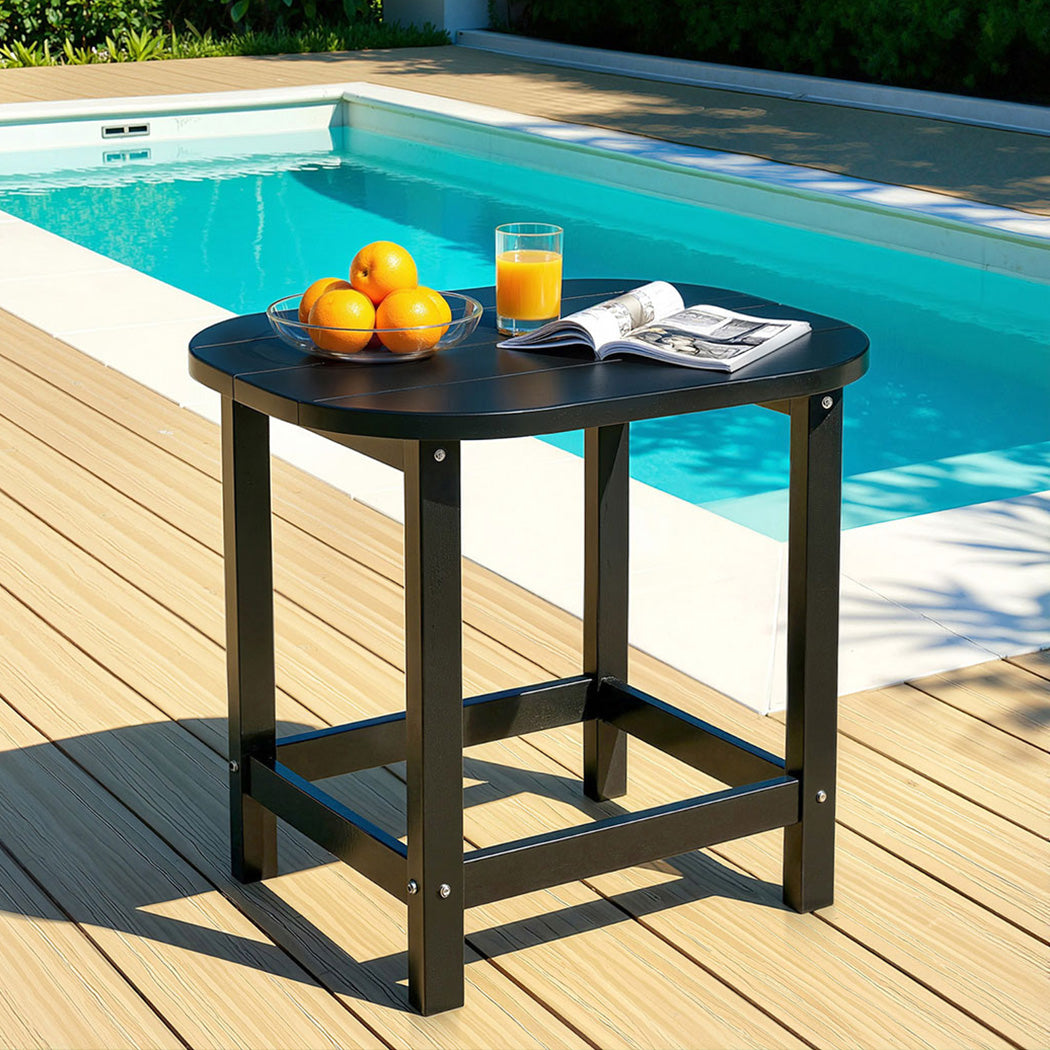 Gardeon Outdoor Coffee Side Table HDPE Desk Patio Furniture Camping Garden Black-Furniture > Outdoor > Outdoor Chairs-PEROZ Accessories